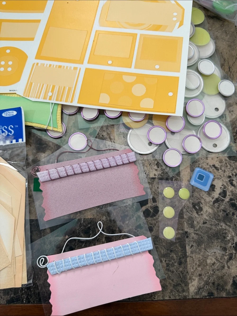 Various Dots and Tags Scrapbooking Embellishments